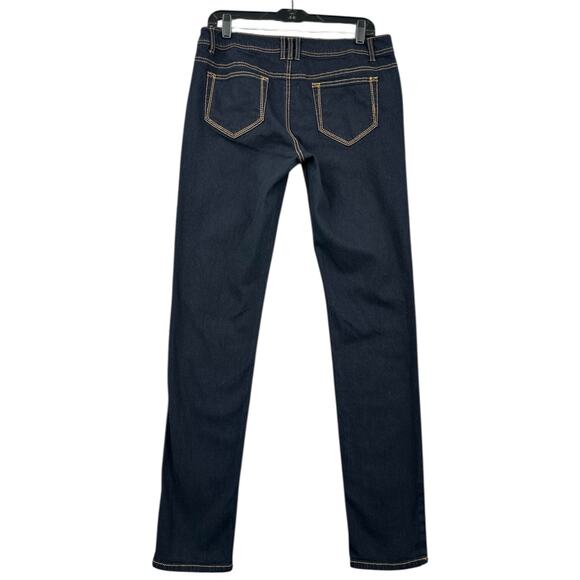 Mossimo Supply Co Dark Wash Contrast Stitching Five Pocket Skinny Jeans 13 - Picture 2 of 7